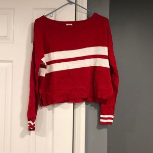 Red and white striped sweater